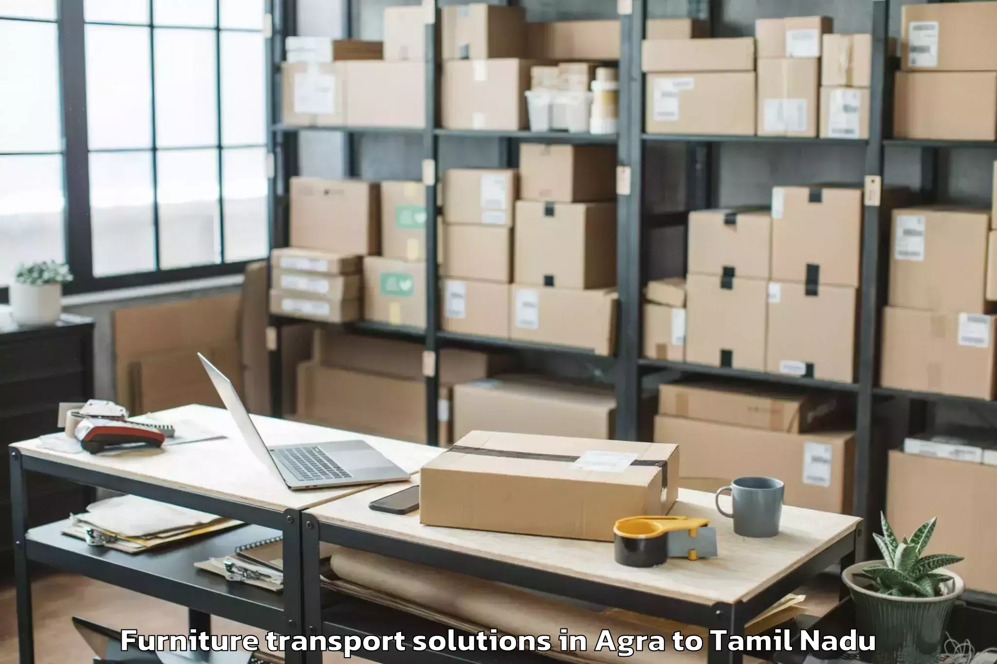 Quality Agra to Chennai Port Trust Furniture Transport Solutions